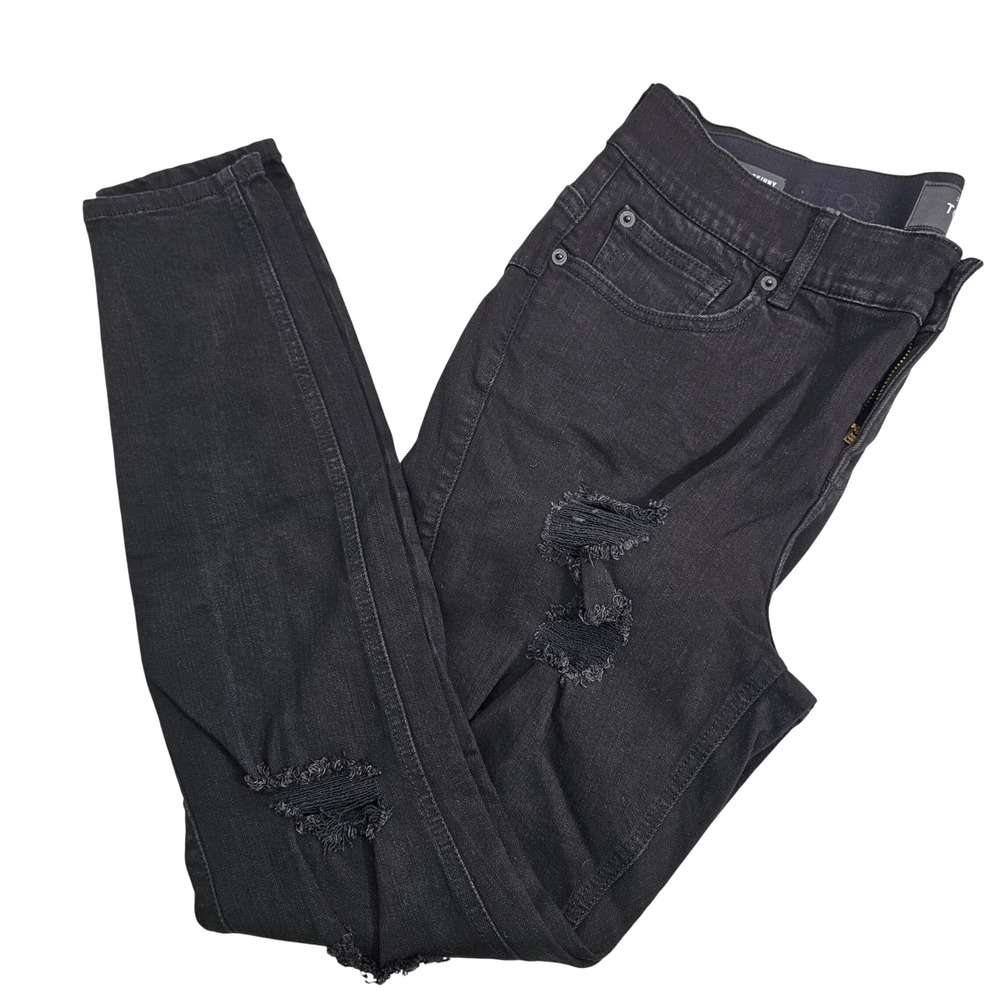 Torrid Jeans Premium Bombshell Skinny Factory‎ Distressed Black Denim Womens 14R